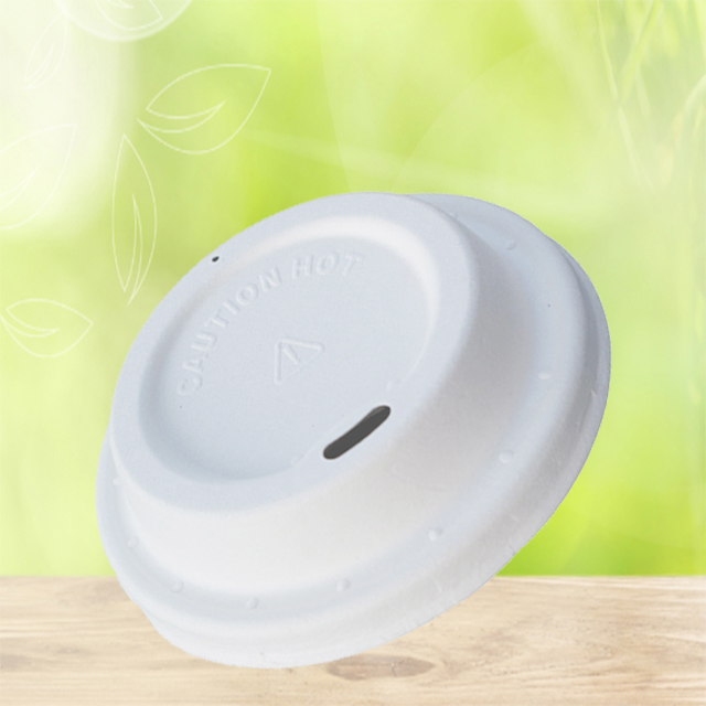 8cm Biodegradable Sugarcane Pulp Coffee Cups With Lids