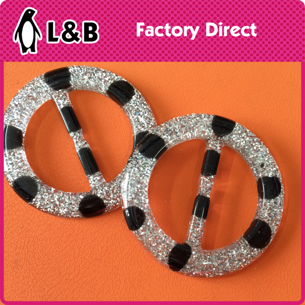 popular sequins various plastic/resin toggles resin buckle for coat belt