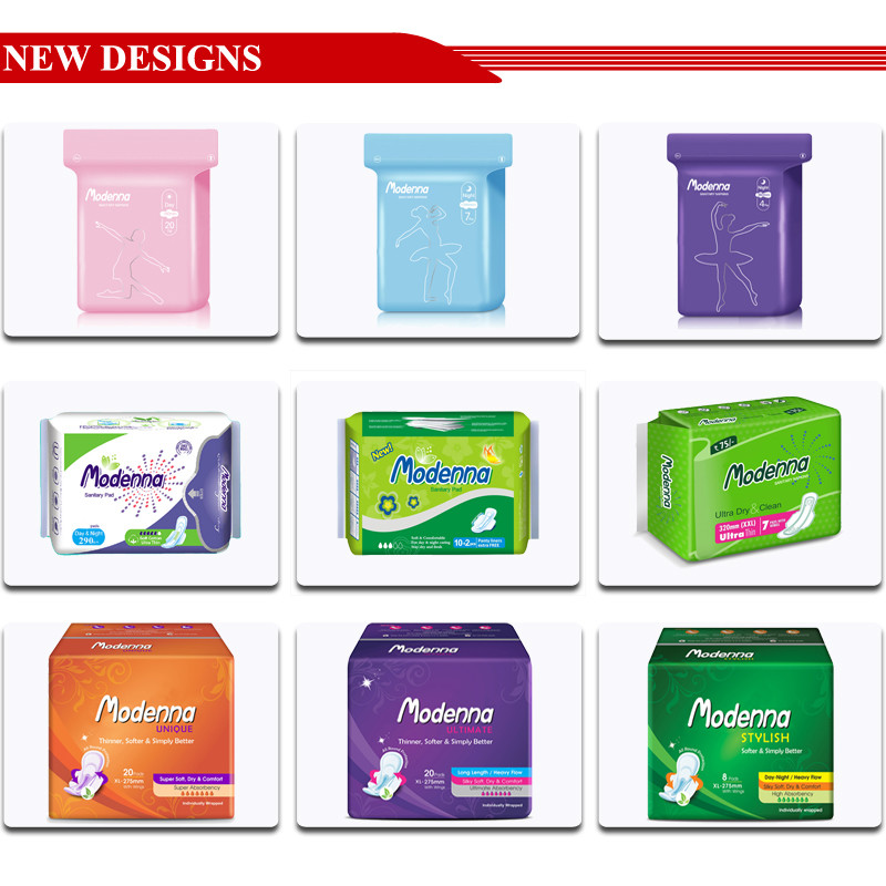 OEM Modenna sanitary Napkin Super Absorption Manufacturer Women Sanitary Pads Ultra Thin Sanitary Napkins