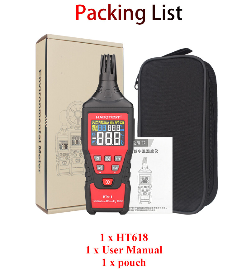 60 Degree Digital Lcd Temperature Thermometer Humidity Meter Clock