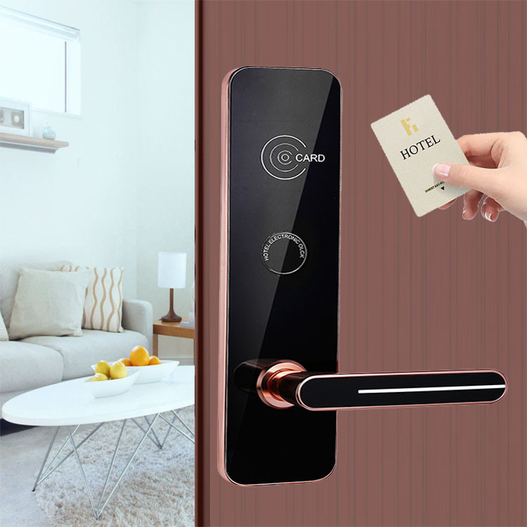 Smart RFID Hotel Key Card Door Locks 300*75mm With Energy Saving Switch