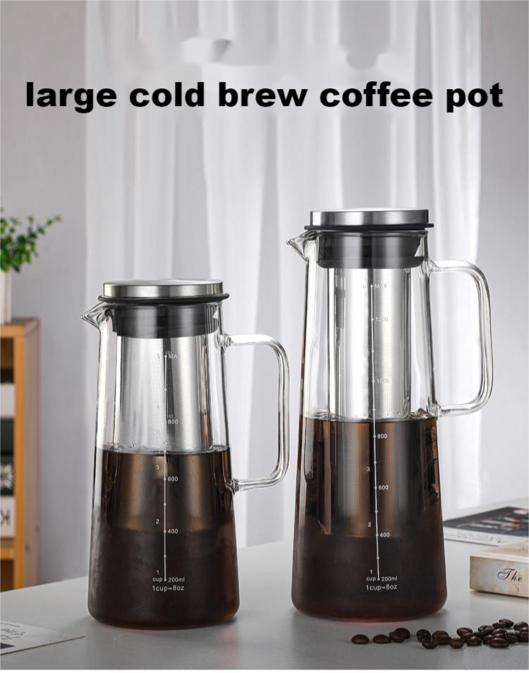 Stainless Steel Filter Iced Tea Coffee Pot with Large Capacity and Exquisite Design