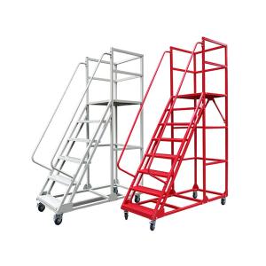 Movable Platform Step Ladders With Handrails Pulley Ladder