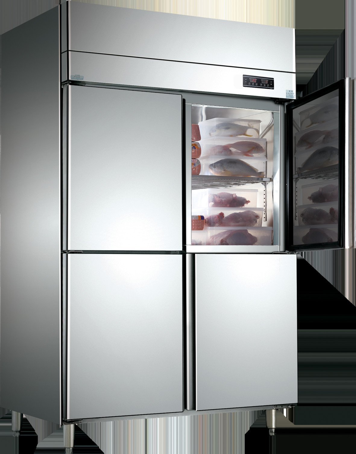Corrosion Resistance 4 Door Commercial Freezer Rustproof Commercial Kitchen Refrigerator Freezer