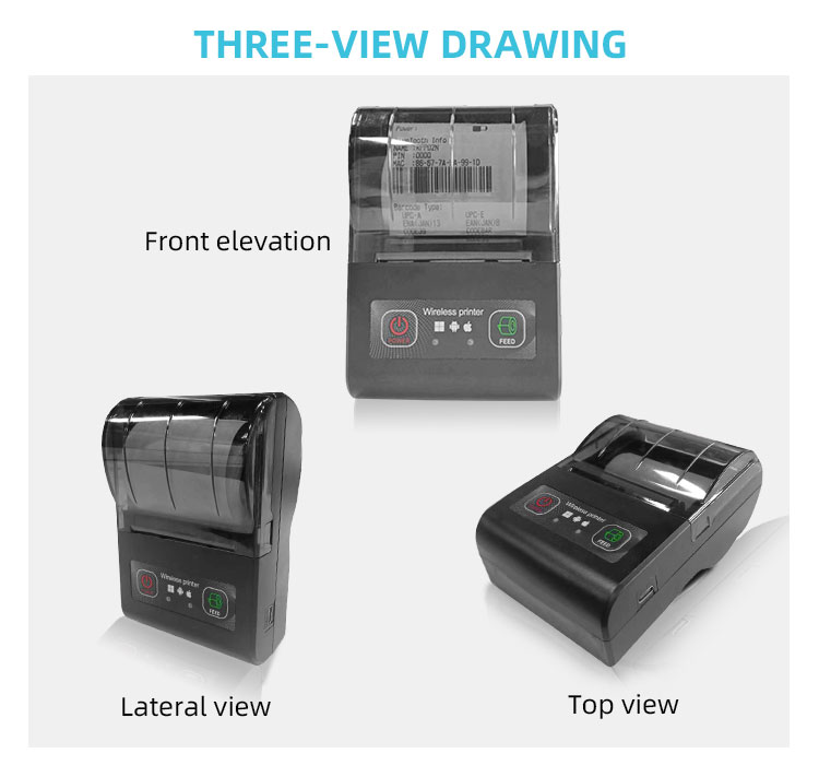 MP-58M 58MM Blue Tooth Mobile Portable USB Thermal Printer with 1- and Free Spare Parts