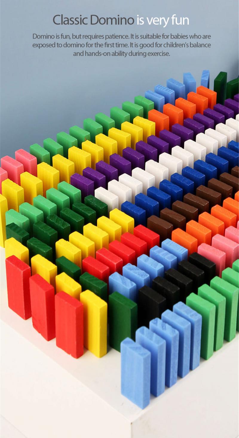 2cm Automatic Domino Brick Laying Toy Train Puzzle Natural Colored