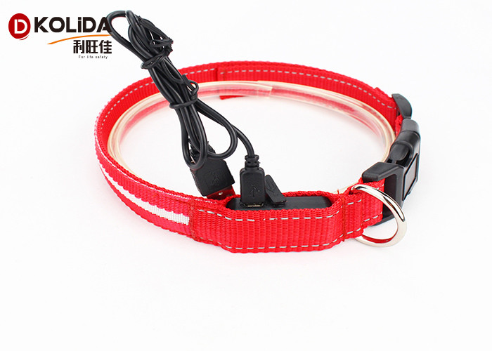 USB Waterproof Rechargeable LED Pet Collar Leashs , Width 2.5cm