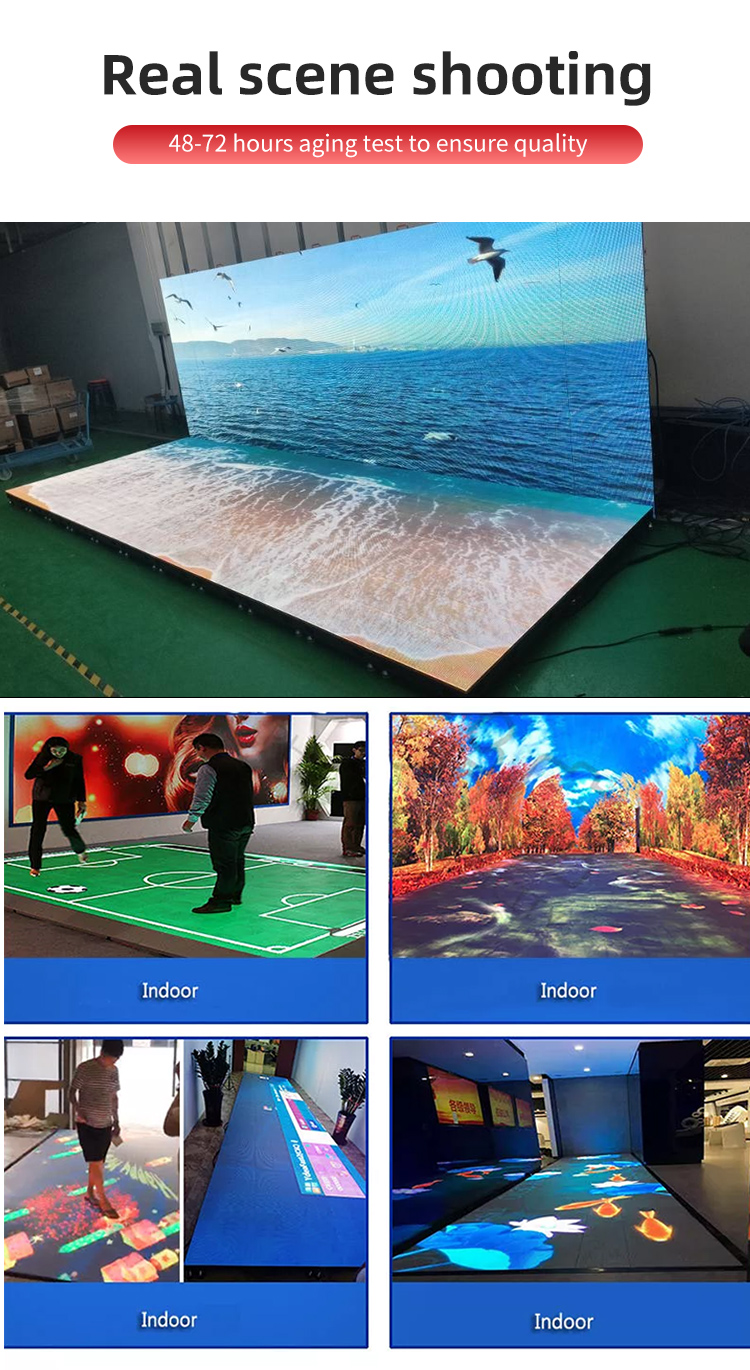 P3.91 P4.81 P6.25 Interactive LED Dance Floor Advertising Capacitive