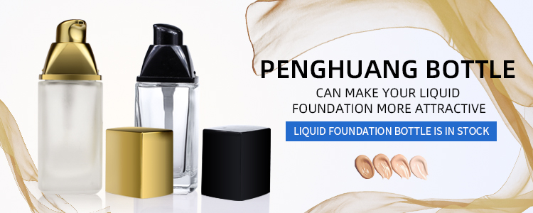 wholesale 30ml glass foundation bottle lotion pump skin care packaging glass cosmetic bottle