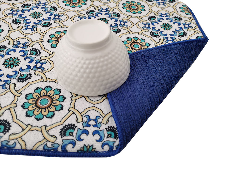 Printing Absorbent 18x24inch Dish Drying Mat Reversible Microfiber Dish Rack Pad