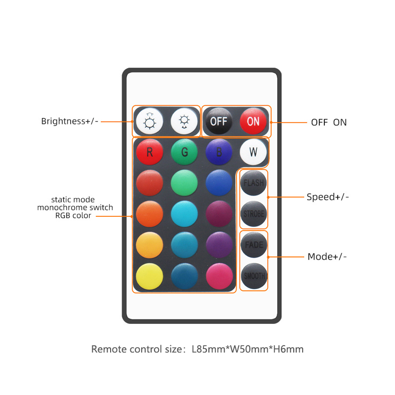 24 Keys LED Mini Controller IR Remote Control With USB 5V Powered