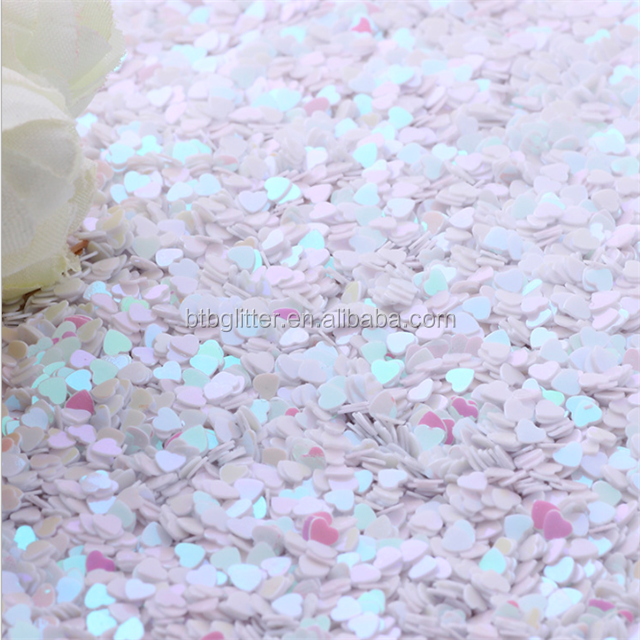 Thousand Choices Offered Sequins 3mm Peach Heart Shape Mixed Glitter PVC Material for Artware