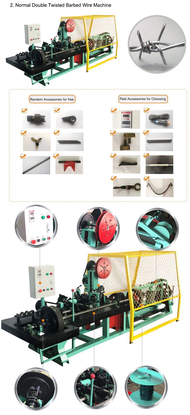 Double Twist Iron Barbed Wire Fence Machine Hop Dip Galvanized 380V 2.2KW