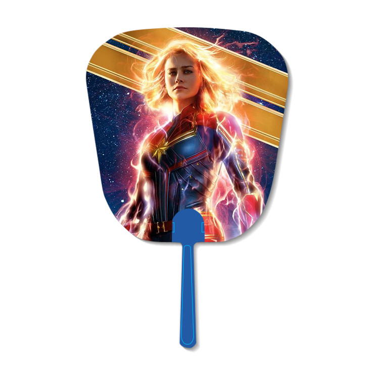 Durable Custom Lenticular Printing , Round Shape 3D Advertising Handle Fan