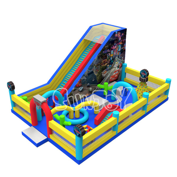 Cars Race Bouncer Slide 0.55mm Inflatable Amusement Park