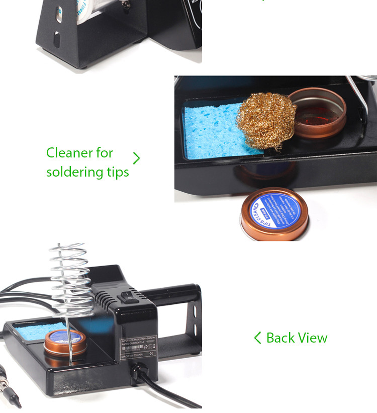 High Power Anti Static Adjustable Temperature Soldering Station Green 926LED 60W