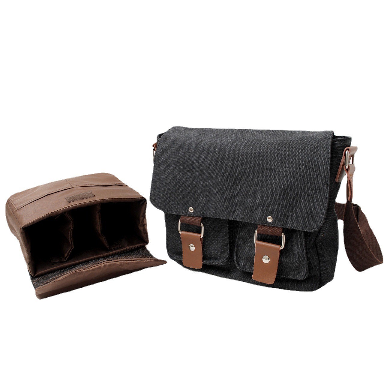Waterproof Waxed Canvas Laptop Messenger Bag Men Business Briefcase BRB02