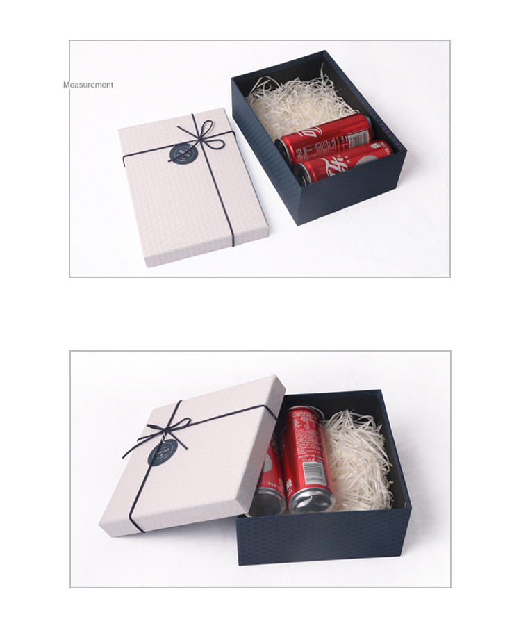 Perfume Cosmetics Gift Packaging Box Lid And Base Box With Ribbon Bowknot Raffia
