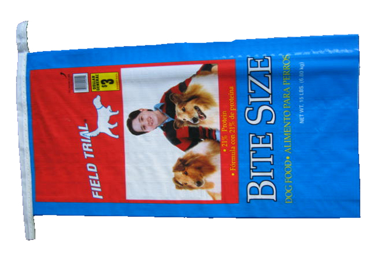 PP Woven Laminated Animal Feed Bags , 15kg Empty Feed Bags Double Stitched