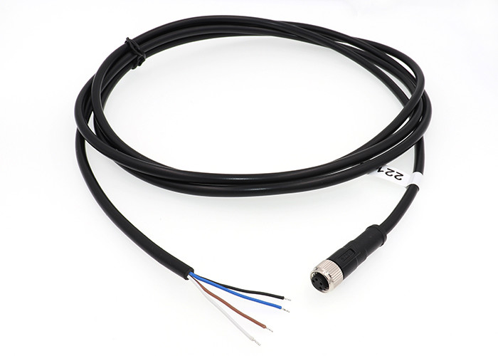 IP67 waterproof M8 cable with 3 core, 4 core, 5 core circular female straight