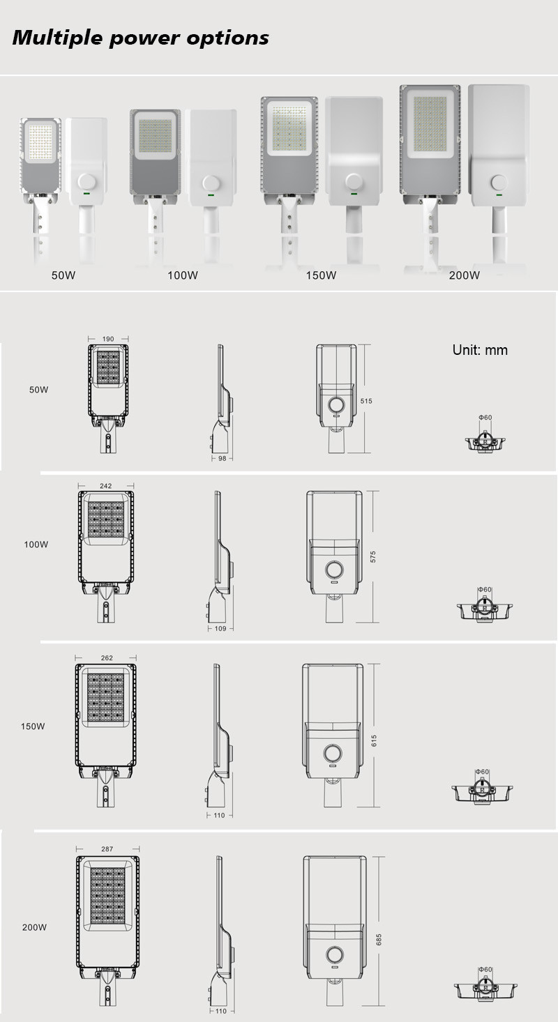 Ip65 Smd LED Highway Street Light With Die Cast Aluminium 50w 75w 100w 150watts