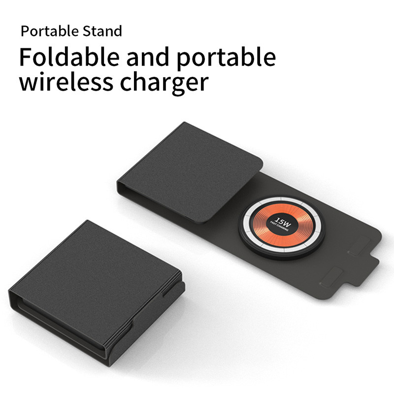 Trending Products 2022 New Arrivals Portable Folding 15 Watt 3 In 1 Transparent Wireless Charger