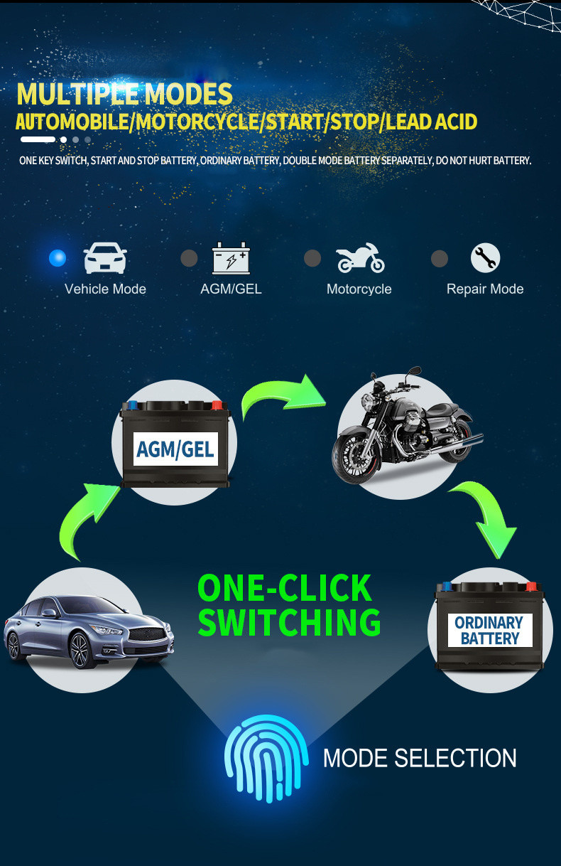 Motorcycle 6A12V Battery Chargers Intelligent Repair Type
