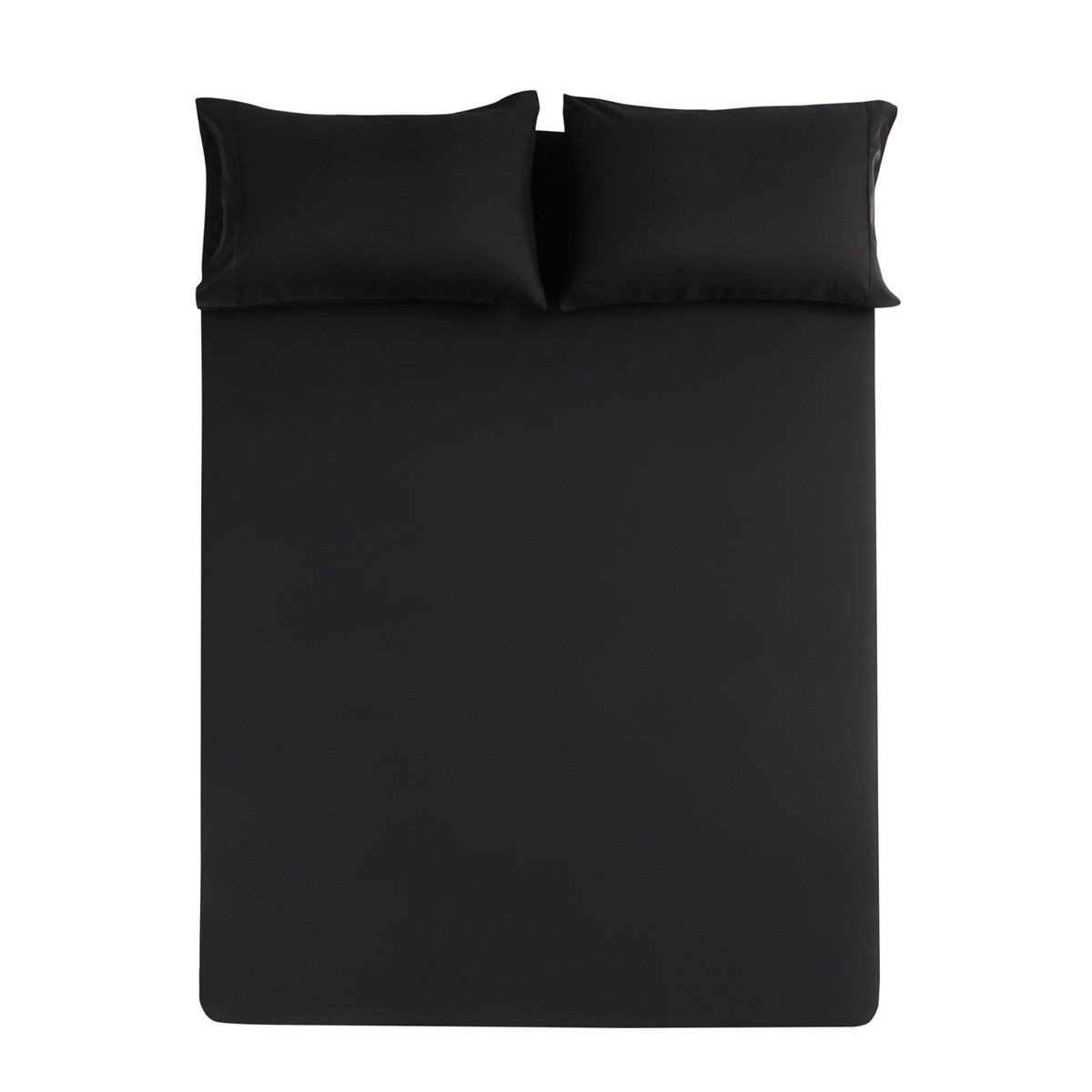 Brushed Microfiber 3 Piece Comforter Set Dark Black For Home Bedrooms