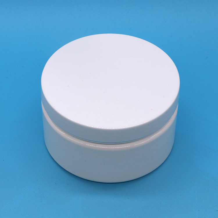 Plastic Cap Material 8oz Custom Plastic Jar Round Shape Wide Mouth Container with Lids