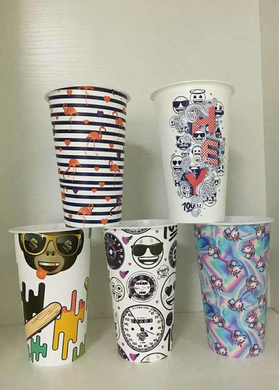 Food Grade Plastic Coffee Cups In Pp Material With In Mould Lable Printing