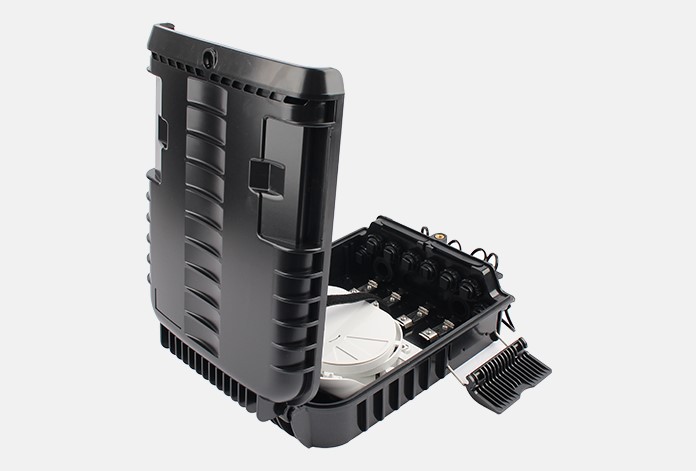 8 Core Fiber Optic Junction Box , Black ABS Fibre Optic Distribution Box