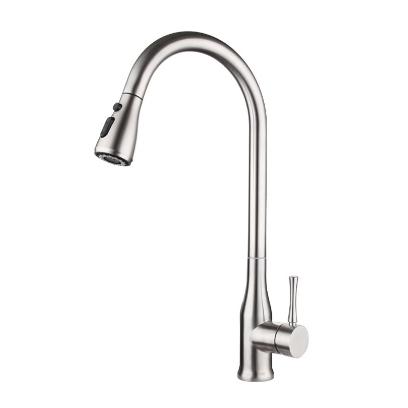 360 Swivel Deck Mounted Silver Kitchen Faucets Tap Hot Cold Mixer Single Handle