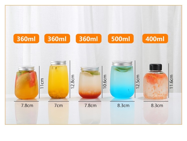 Round Cylinder Empty 650ml 54MM Plastic Beverage Jar