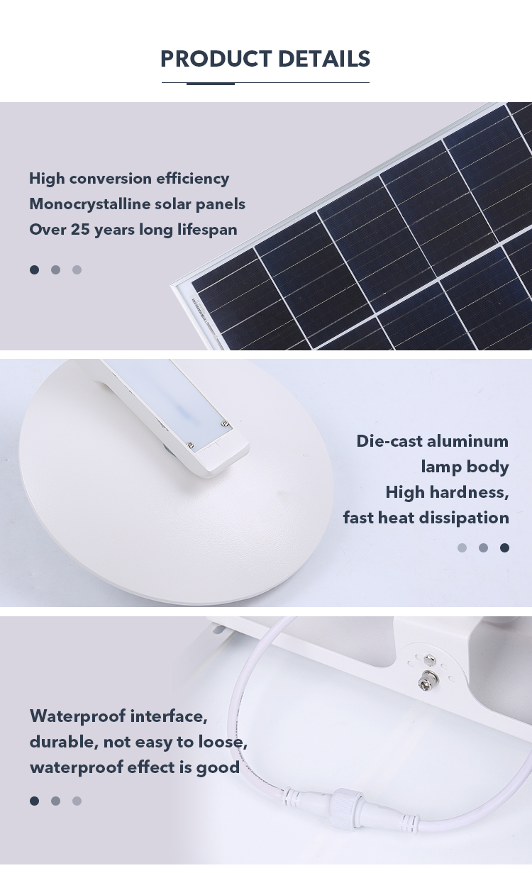 12W 18W 24W Solar Powered Street Lights Light Control Ip65 Waterproof For Garden Park