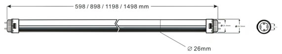 High Brightness 1200mm / 4ft T8 Led Tubes 2000lm With Office 50000 Hours