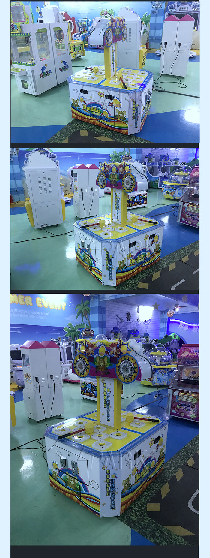 Double Players Hitting Frog Redemption Game Machine For Children