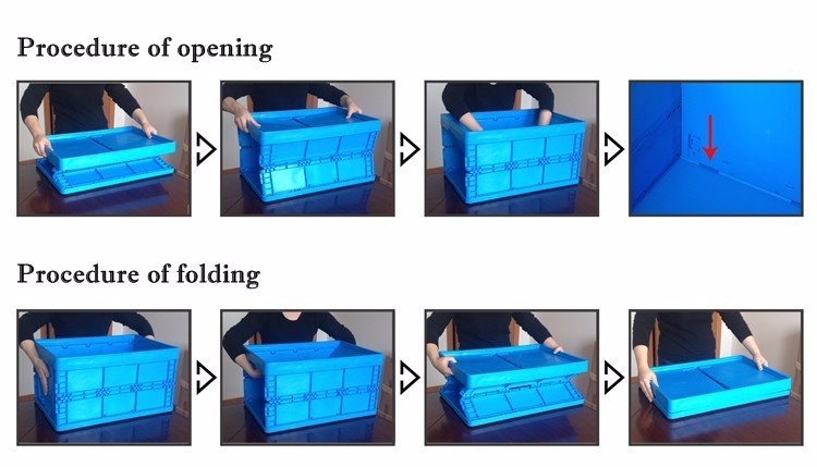 Collapsible plastic container stackable turnover plastic box storage