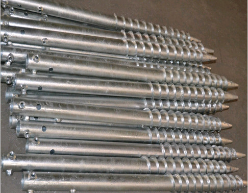 Solar Pv Mounting Steel Earth Screw Ground Anchors ASTM 8inch For Foundation