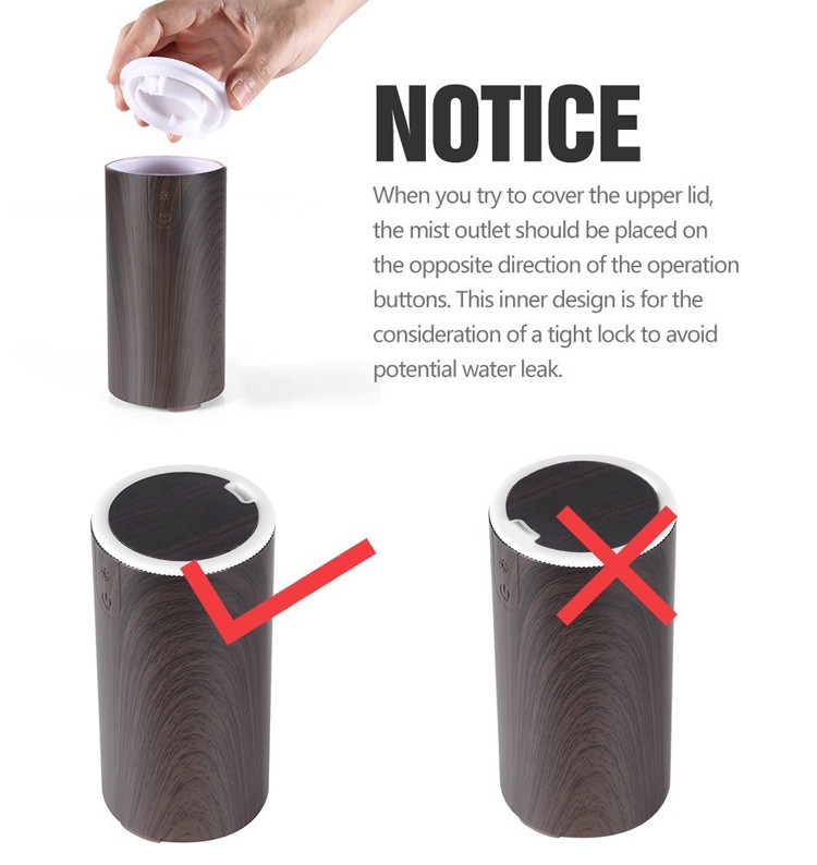 Portable USB Powered 50ml Wood Grain Ultrasonic Diffuser
