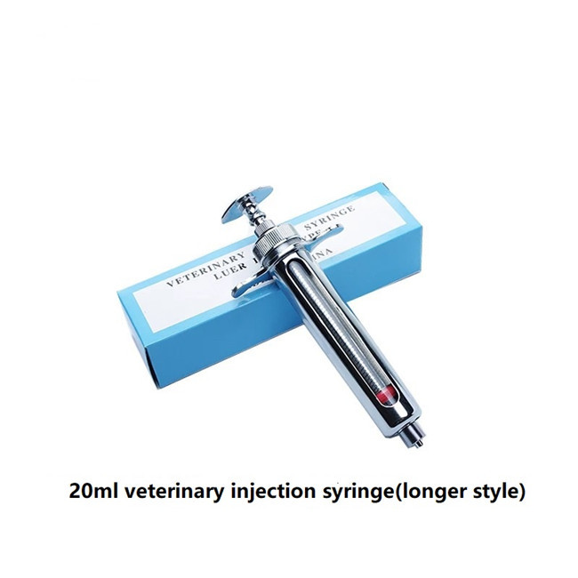 Luer Lock Veterinary Metal Syringe 20ml Manual Stainless Steel Syringe