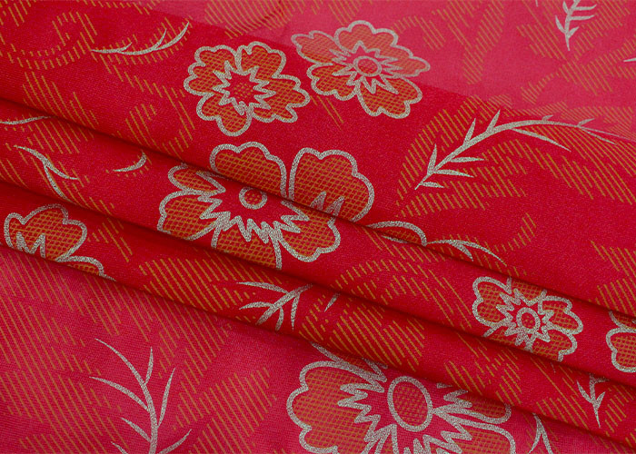Factory direct selling mattress cloth warp knitted printed polyester gold powder bedspread cloth