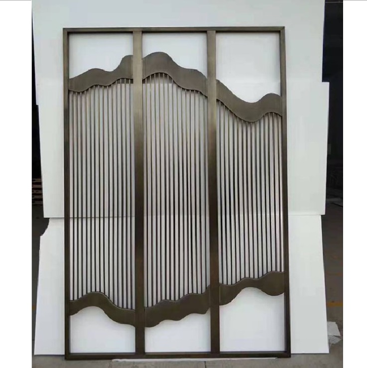 Stainless steel portable folding doors room dividers decorative for restaurant and hotel