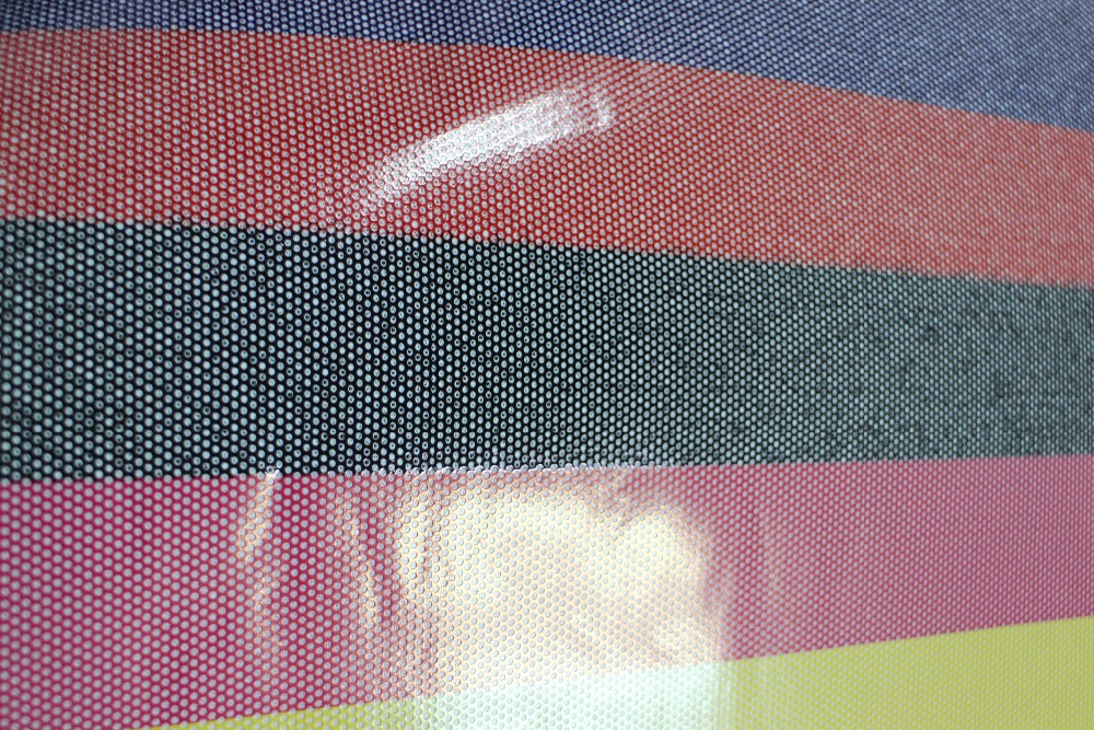 Clear Perforated One Way Vision Film Removable Glue Type Anti - Tractility Material