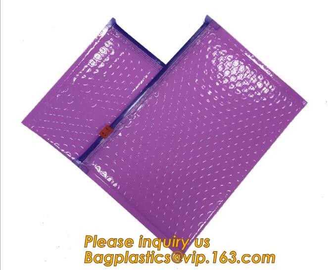 Holographic Factory Shiny gold Cosmetic bag Zipper Bubble Bag zip-lock Slider Padded Mailer metallic bubble zipper bagea