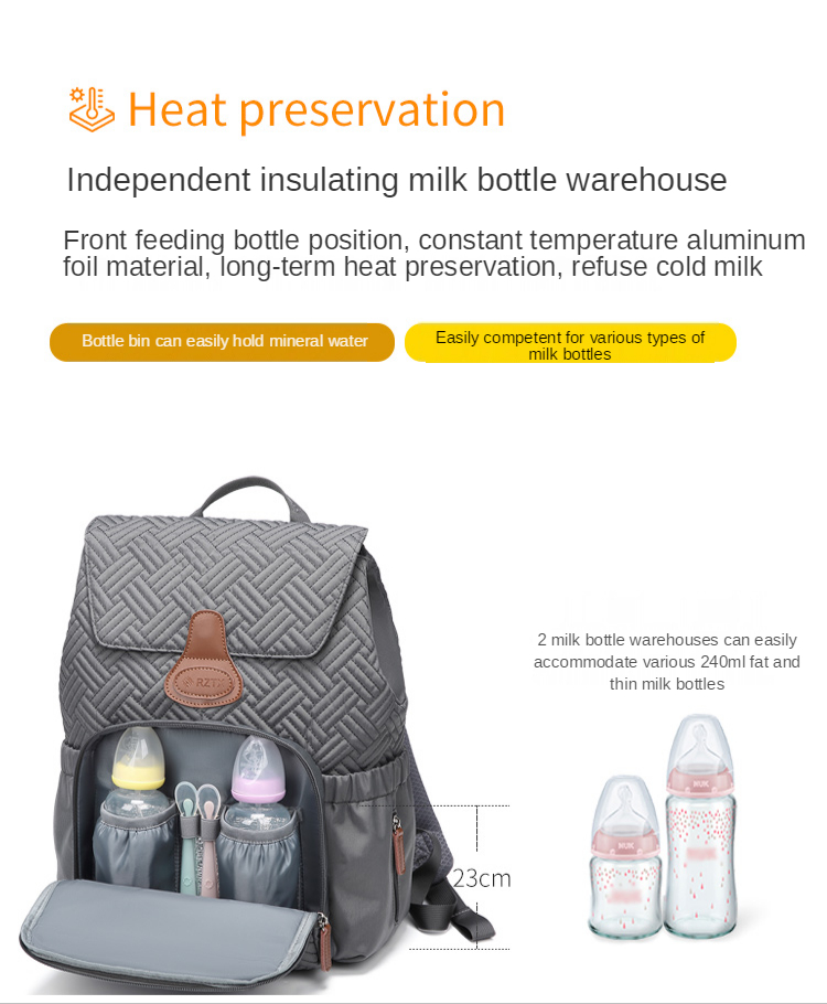 Polyester 600D Multifunctional Diaper Bag Backpack 1.12kg 10*30*13cm