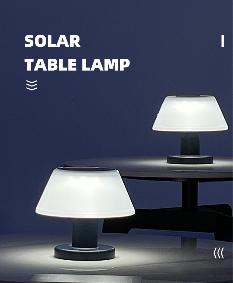 Rechargeable Powered Solar Table Lamp Light Outdoor Patio 4100K IP55