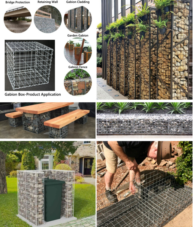 100x50mm CE Welded Gabion Box 8mm Single Wire Gabion Garden Wall
