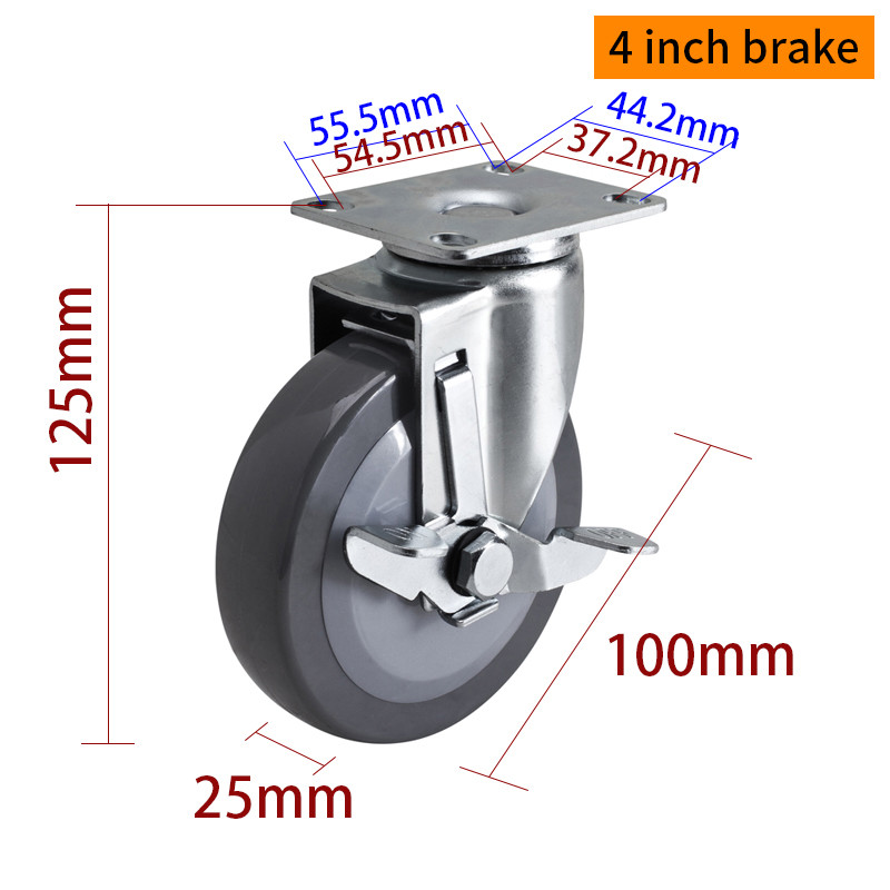 Commercial / Industrial Light Duty Casters 4 Inch Swivel Wheels