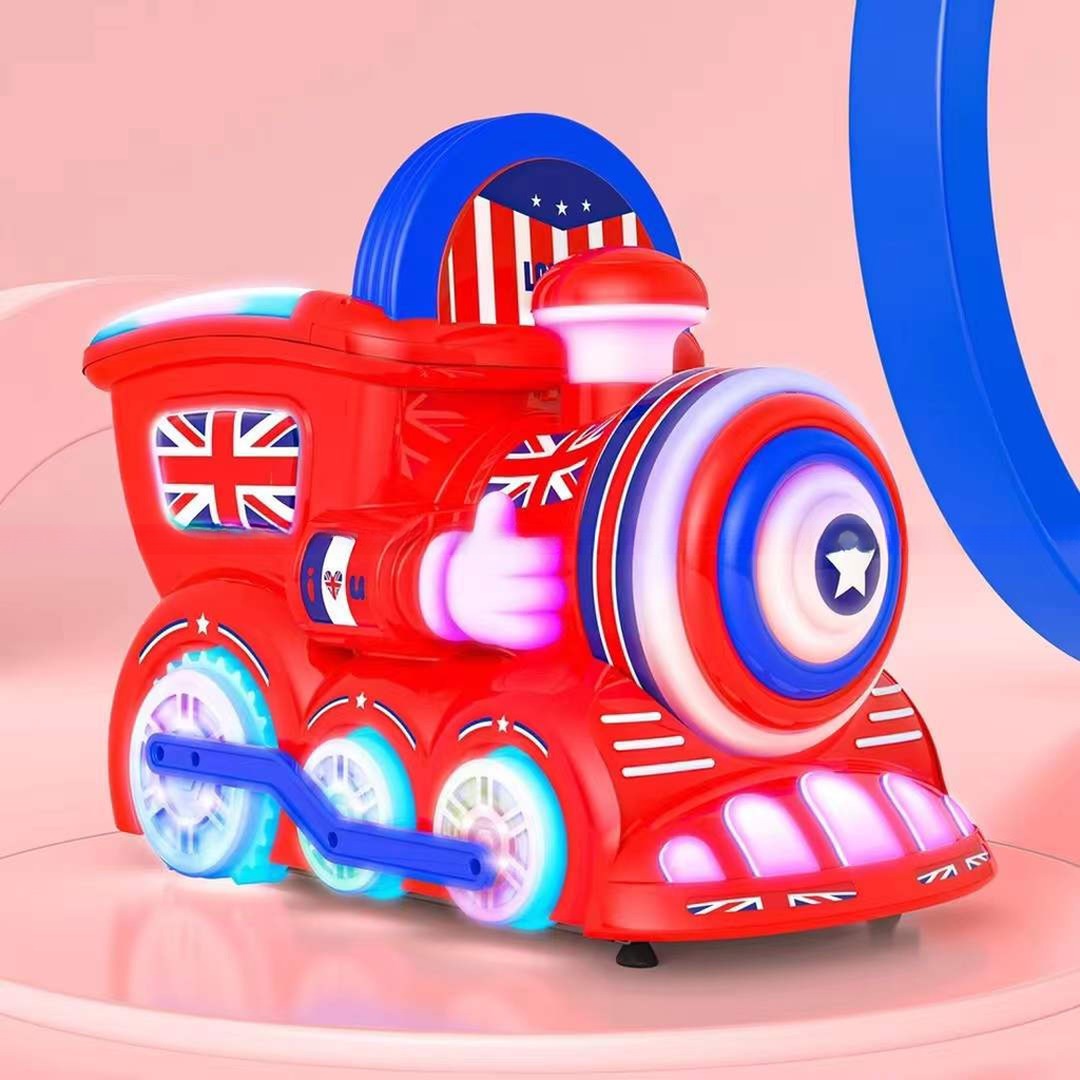 Earn money amusement kids coin operated game machine child british train kiddie rides on car for sale