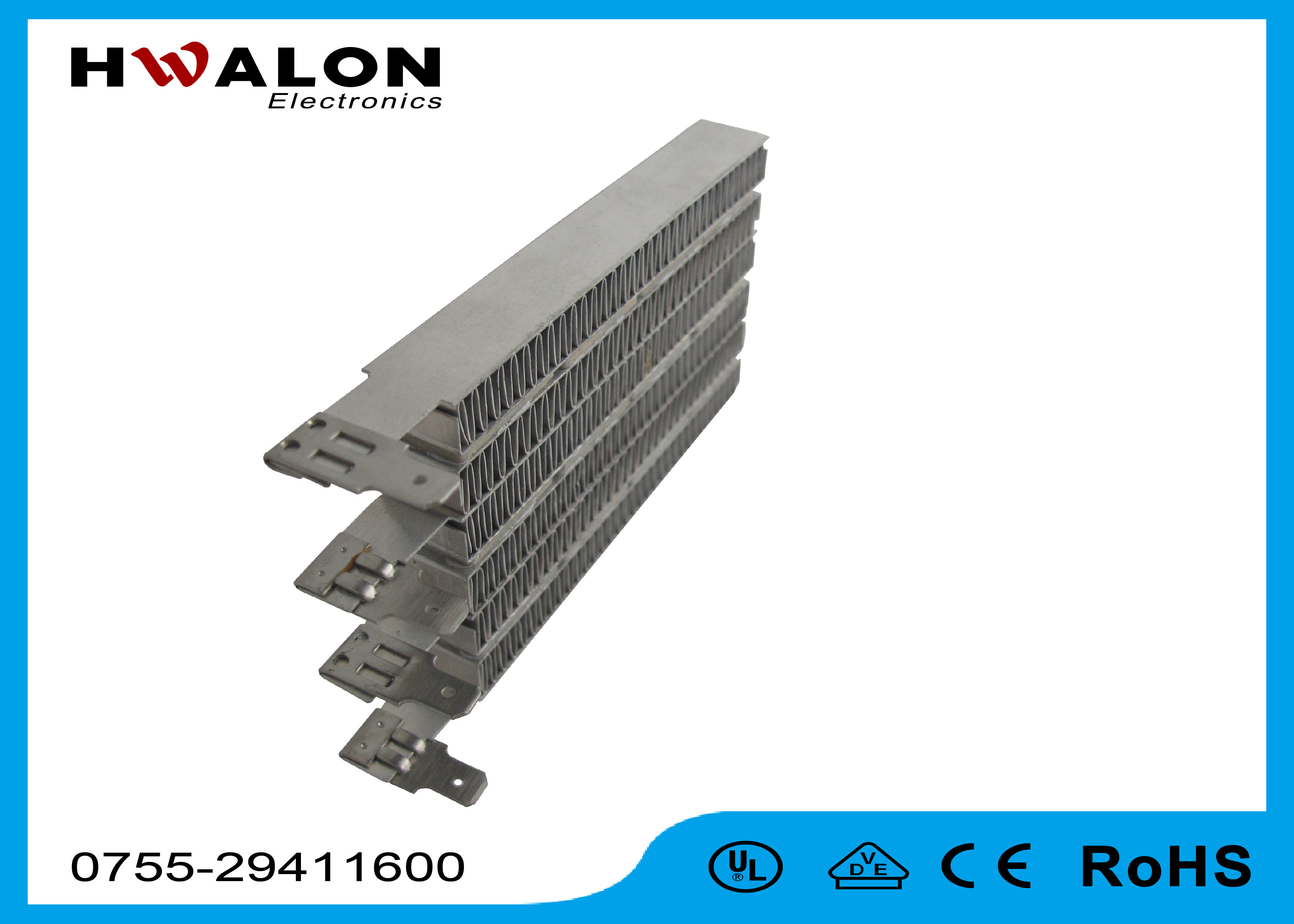 Custom Size PTC Air Heater Air Heating Element With Ripple & Lead , Electric PTC Heater